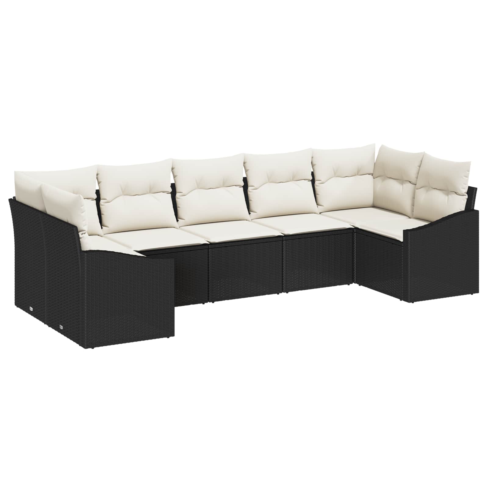 Garten Essgruppe mit Kissen 7 pcs Schwarz und Creme