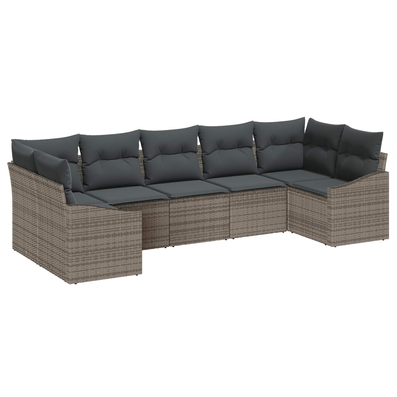 Garten Essgruppe mit Kissen 7 pcs Schwarz und Creme