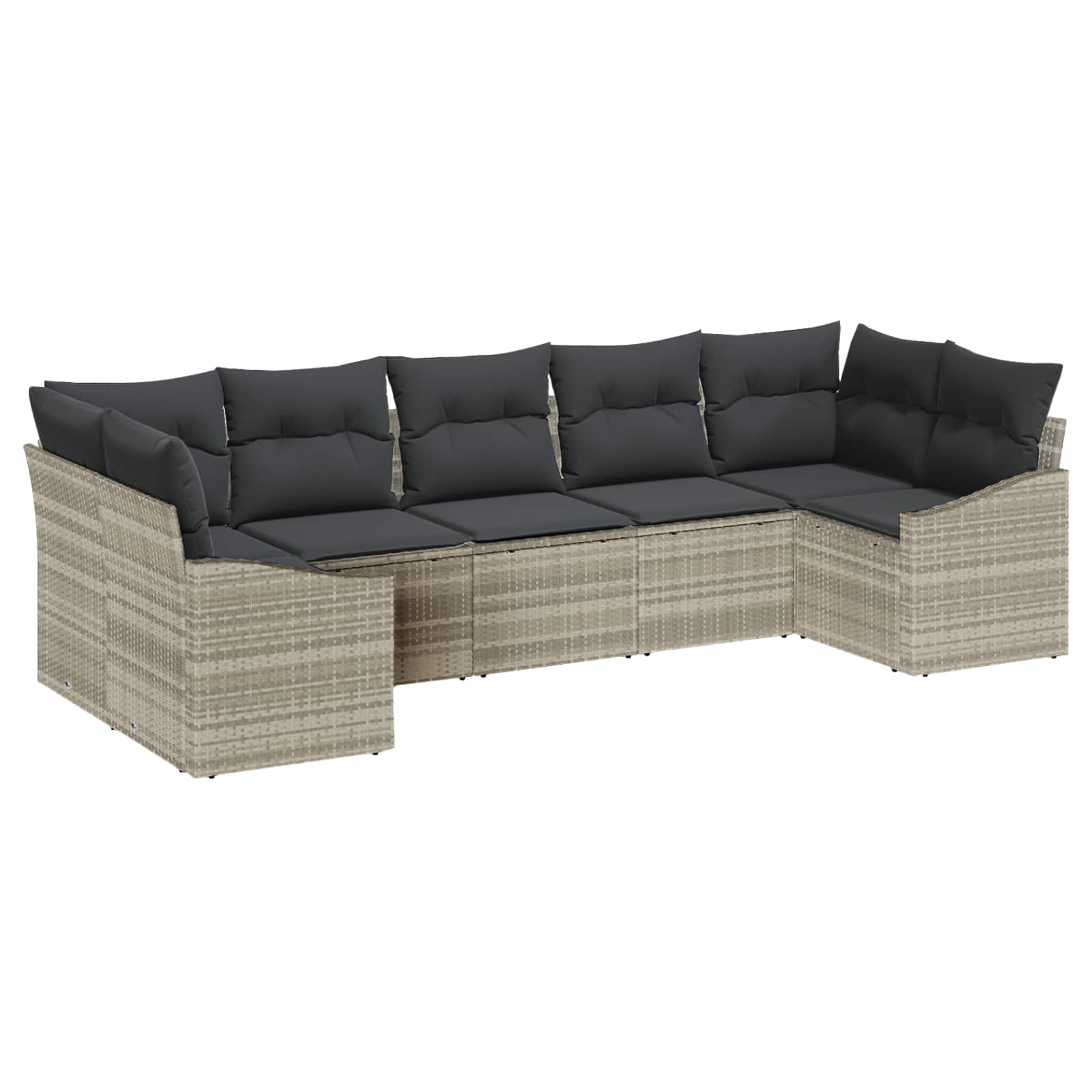 Garten Essgruppe mit Kissen 7 pcs Schwarz und Creme