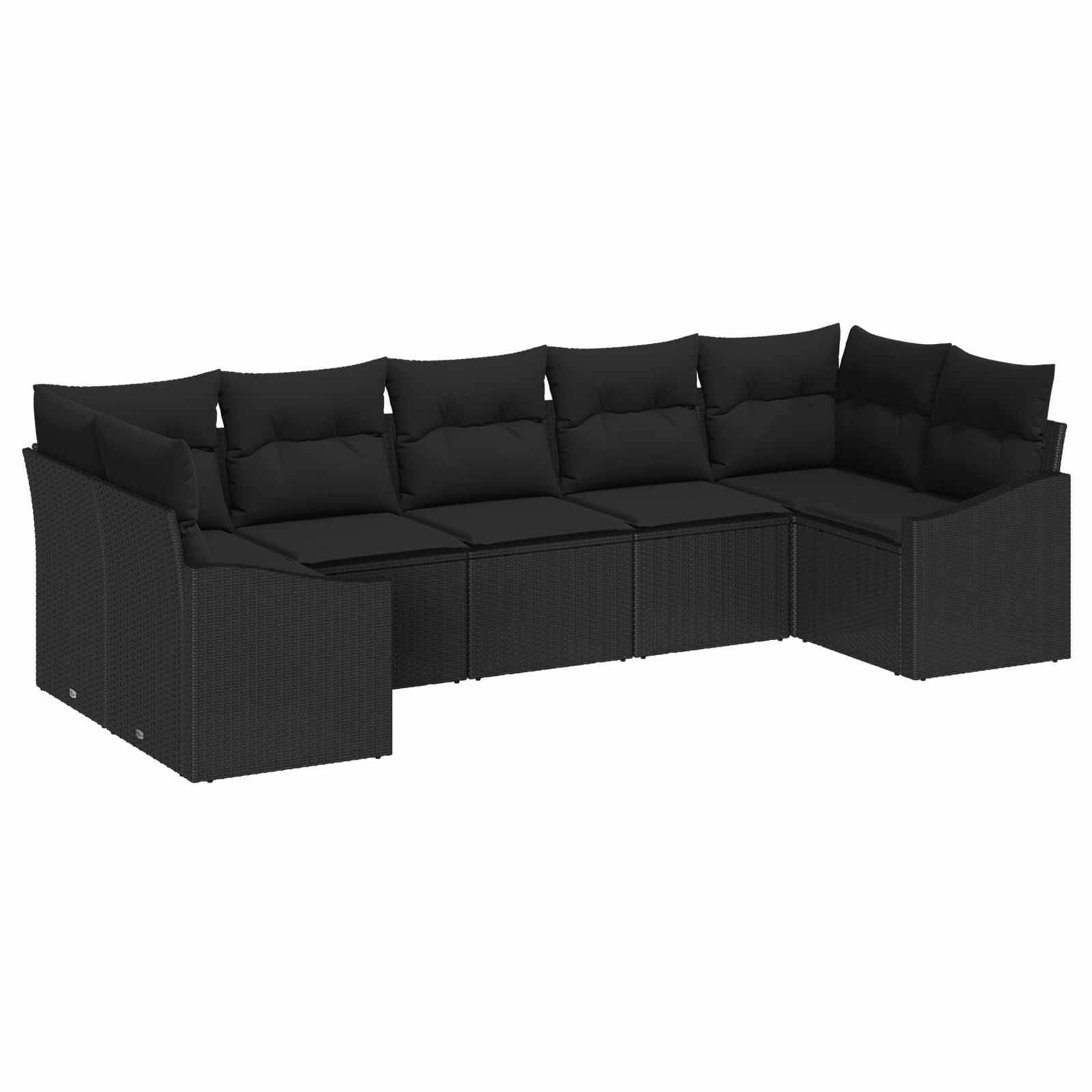 Garten Essgruppe mit Kissen 7 pcs Schwarz und Creme