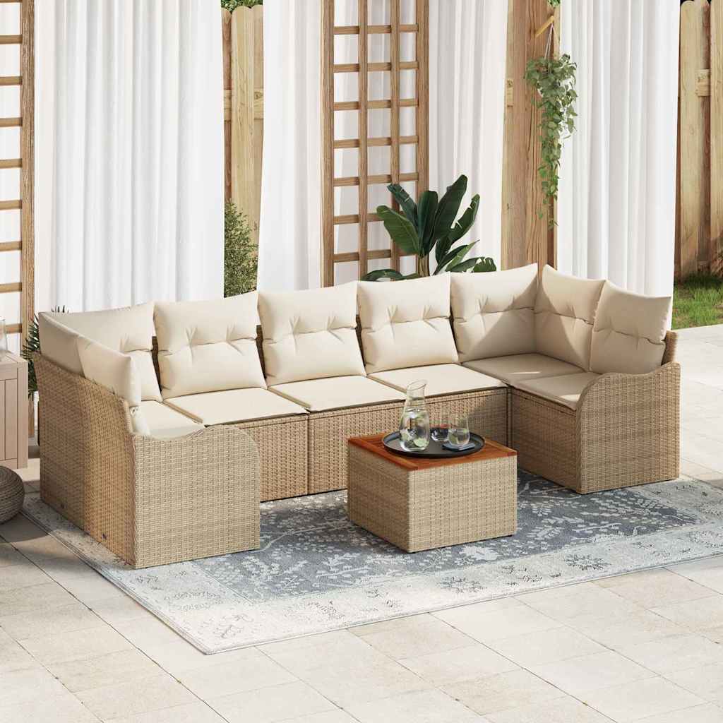 Garten-Sofa-Set 8 pcs Schwarz und Weiß