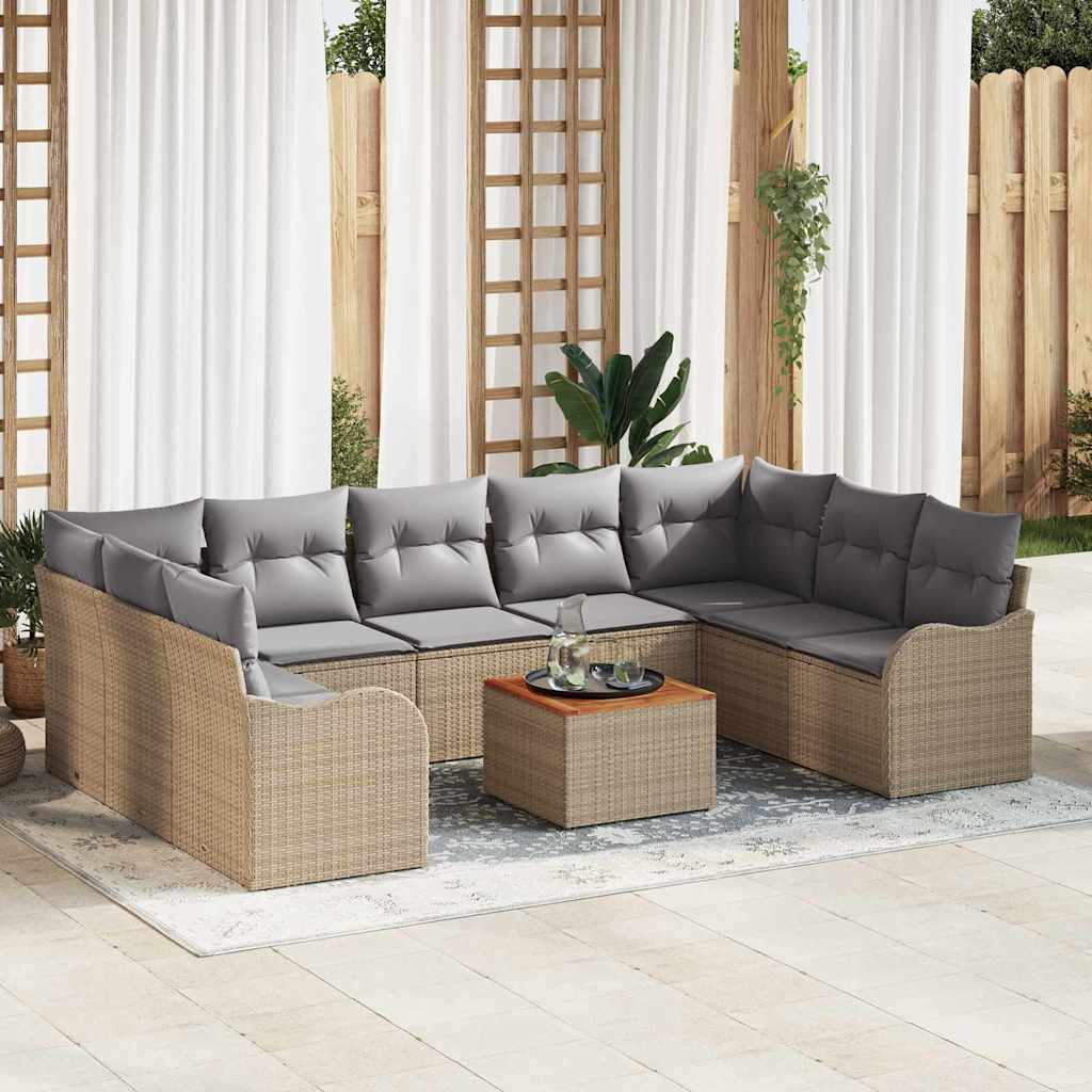 Garten-Sofa-Set 10 pcs Schwarz und Weiß