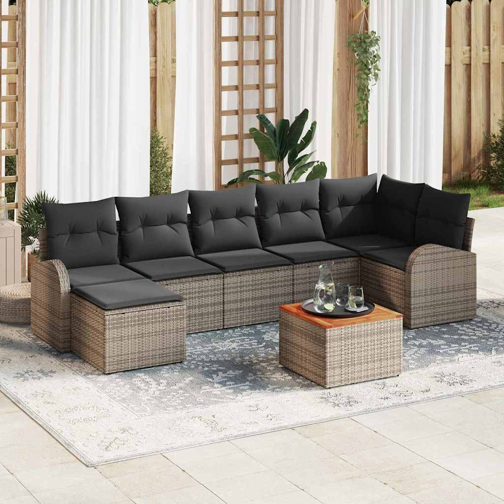 Garten-Sofa-Set 8 pcs Schwarz und Weiß