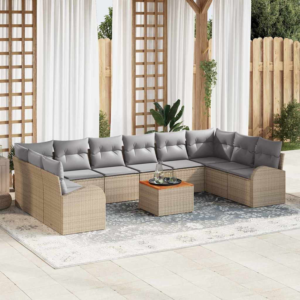 Garten-Sofa-Set 11 pcs Schwarz und Weiß