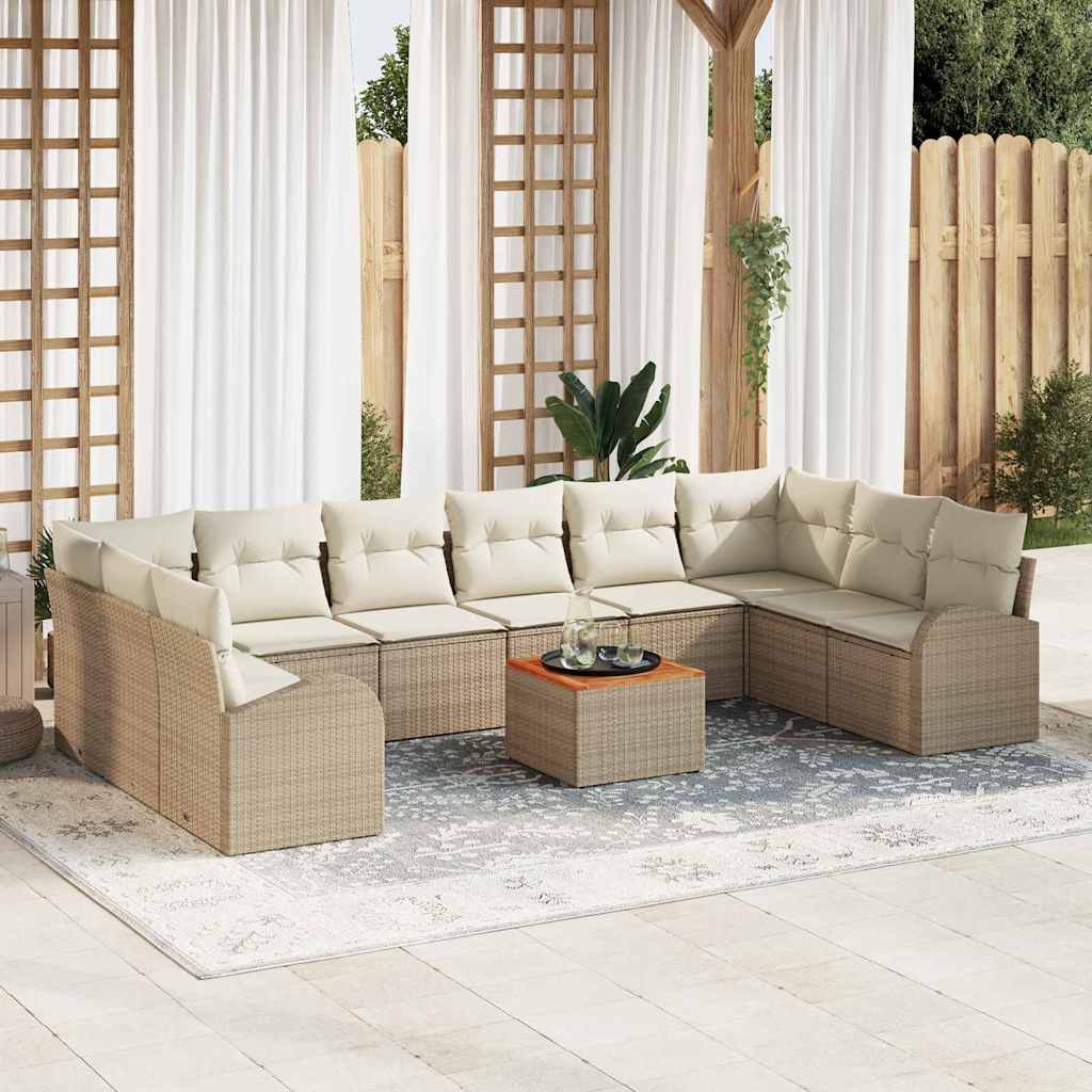Garten-Sofa-Set 11 pcs Schwarz und Weiß