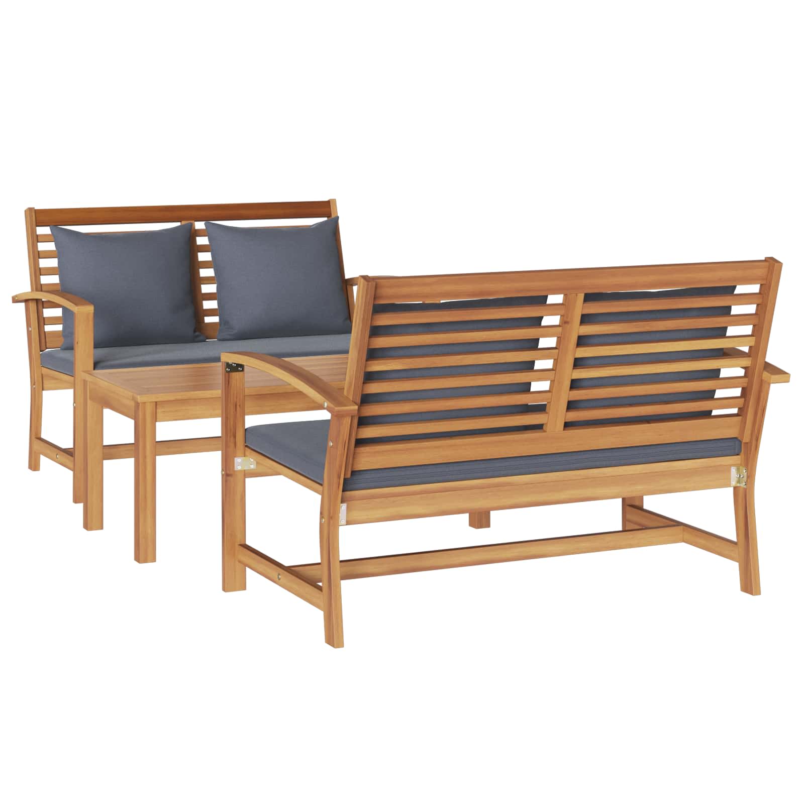 Gartensofa-set 4 pcs Natur Massivholz Teak