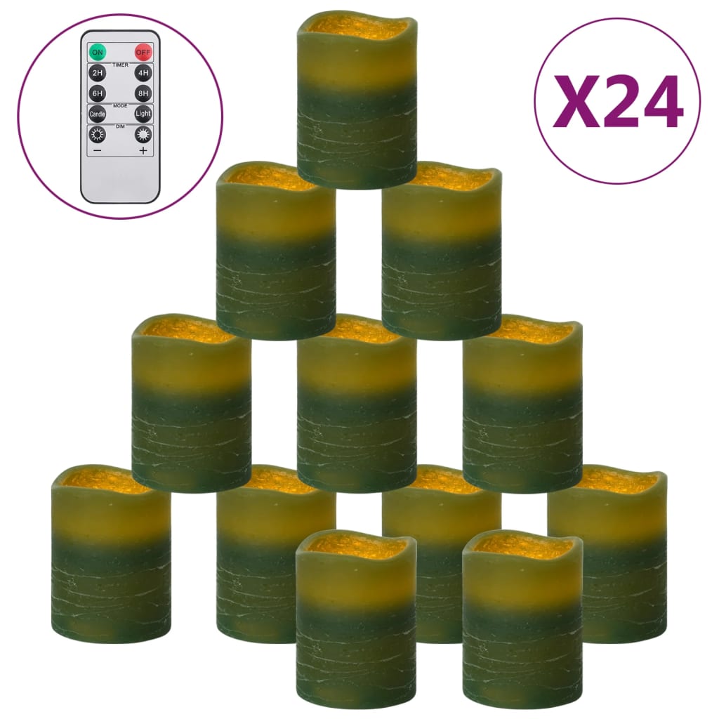 vidaXL LED-Kerzen 24 Stk. mit Fernbedienung Warmweiß