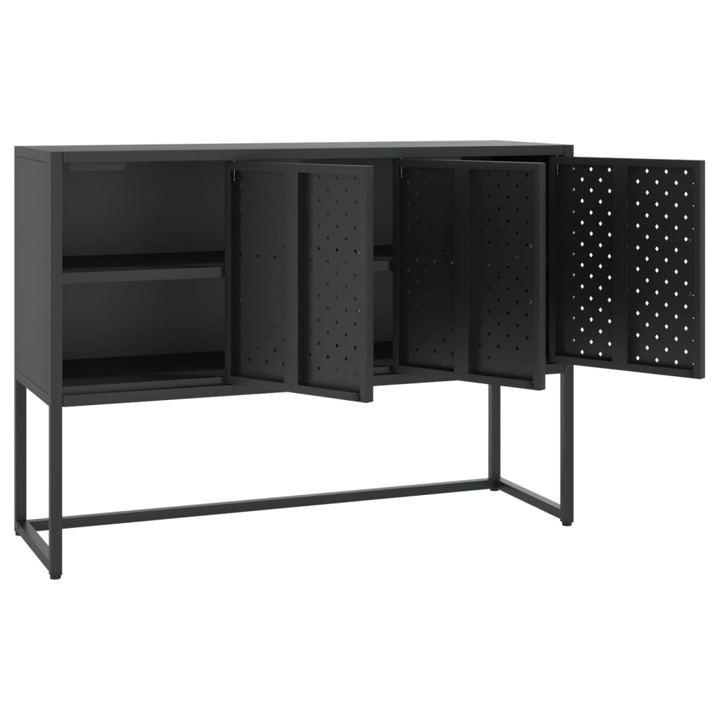 vidaXL Sideboard Schwarz 105x35x75 cm Stahl