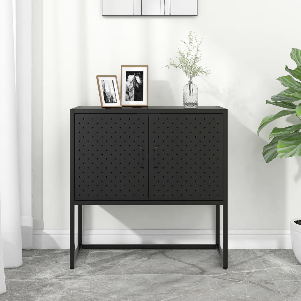 vidaXL Sideboard Schwarz 105x35x75 cm Stahl