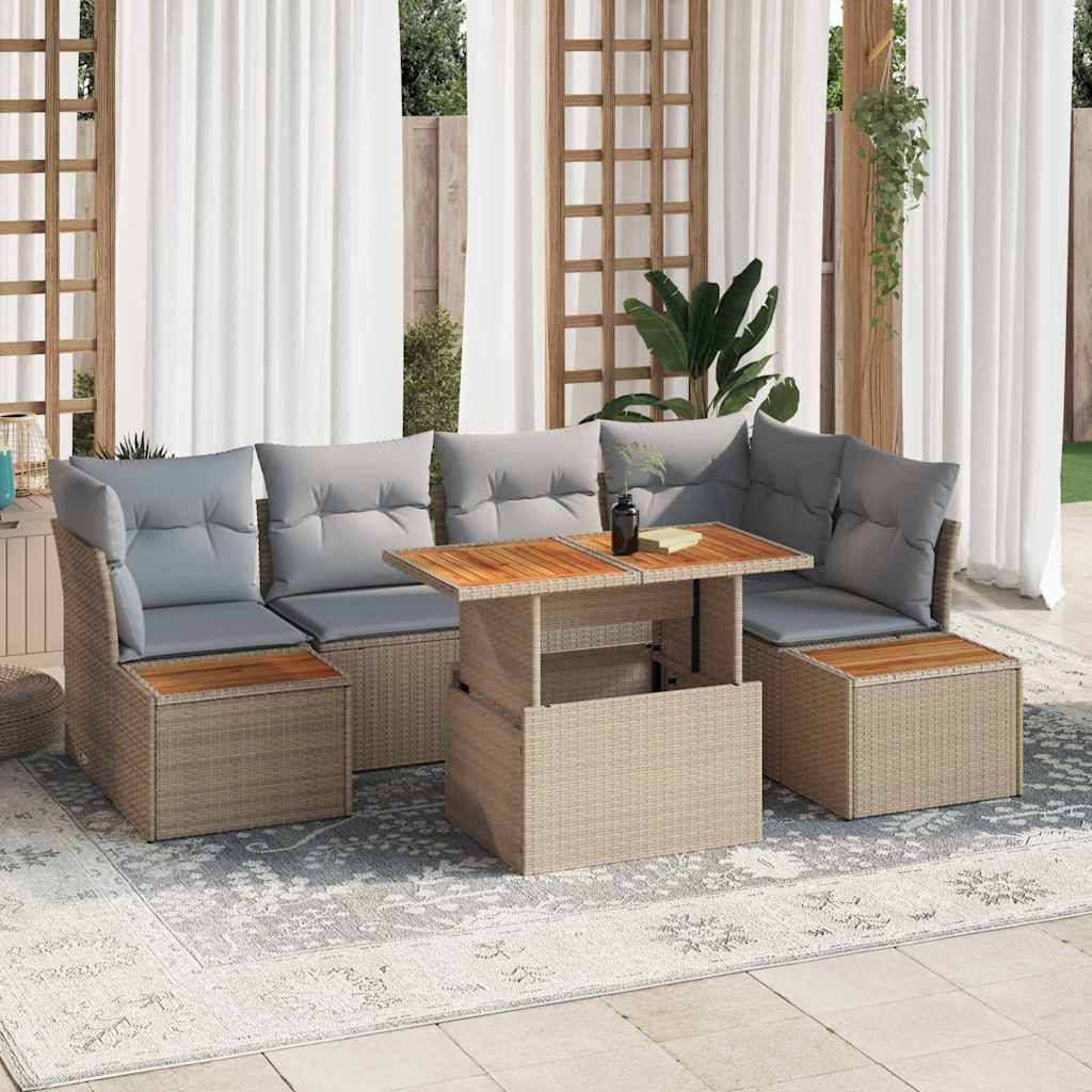 Garten-Sofa-Set mit Speicher 10 pcs Schwarz Poly Rattan