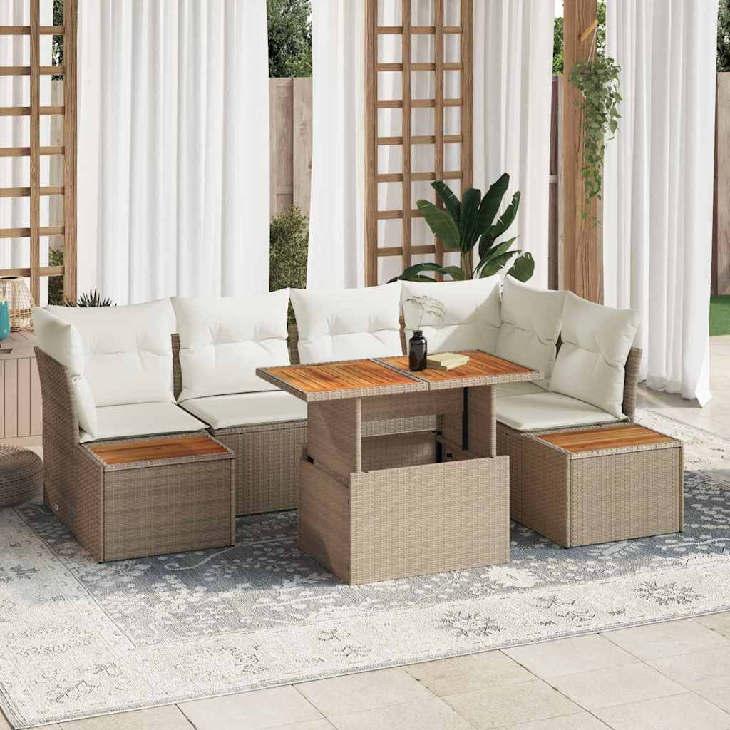 Garten-Sofa-Set mit Speicher 10 pcs Schwarz Poly Rattan