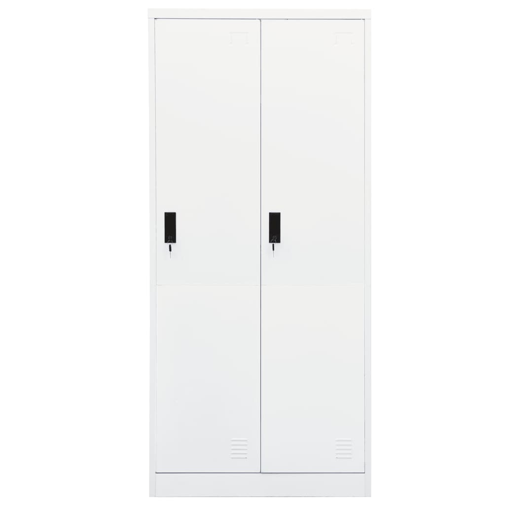 vidaXL Kleiderschrank Weiß 80x50x180 cm Stahl