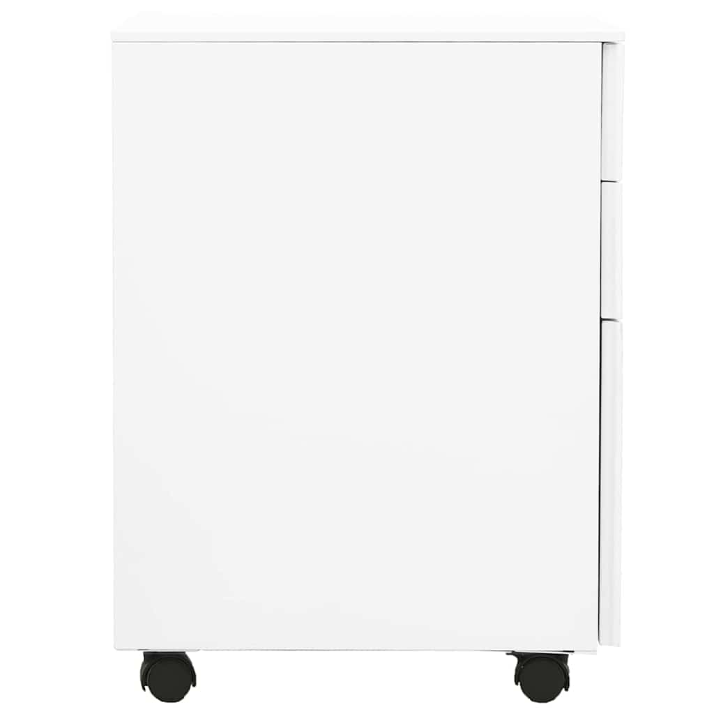 vidaXL Aktenschrank mit Rollen Weiß 39x45x60 cm Stahl