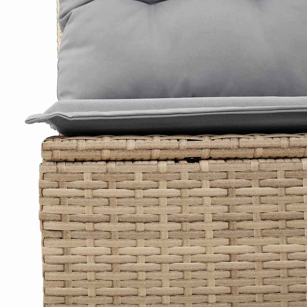Garten-Sofa-Set mit Kissen mit Speicher 7 pcs Beige Poly Rattan