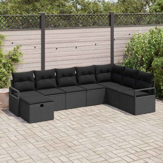 Sofa Set mit Kissen 5 pcs Poly-Rattan