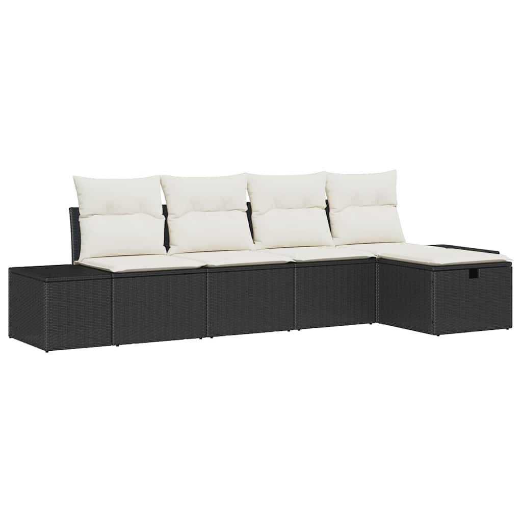 vidaXL Sofa Set mit Kissen 5 pcs Poly-Rattan