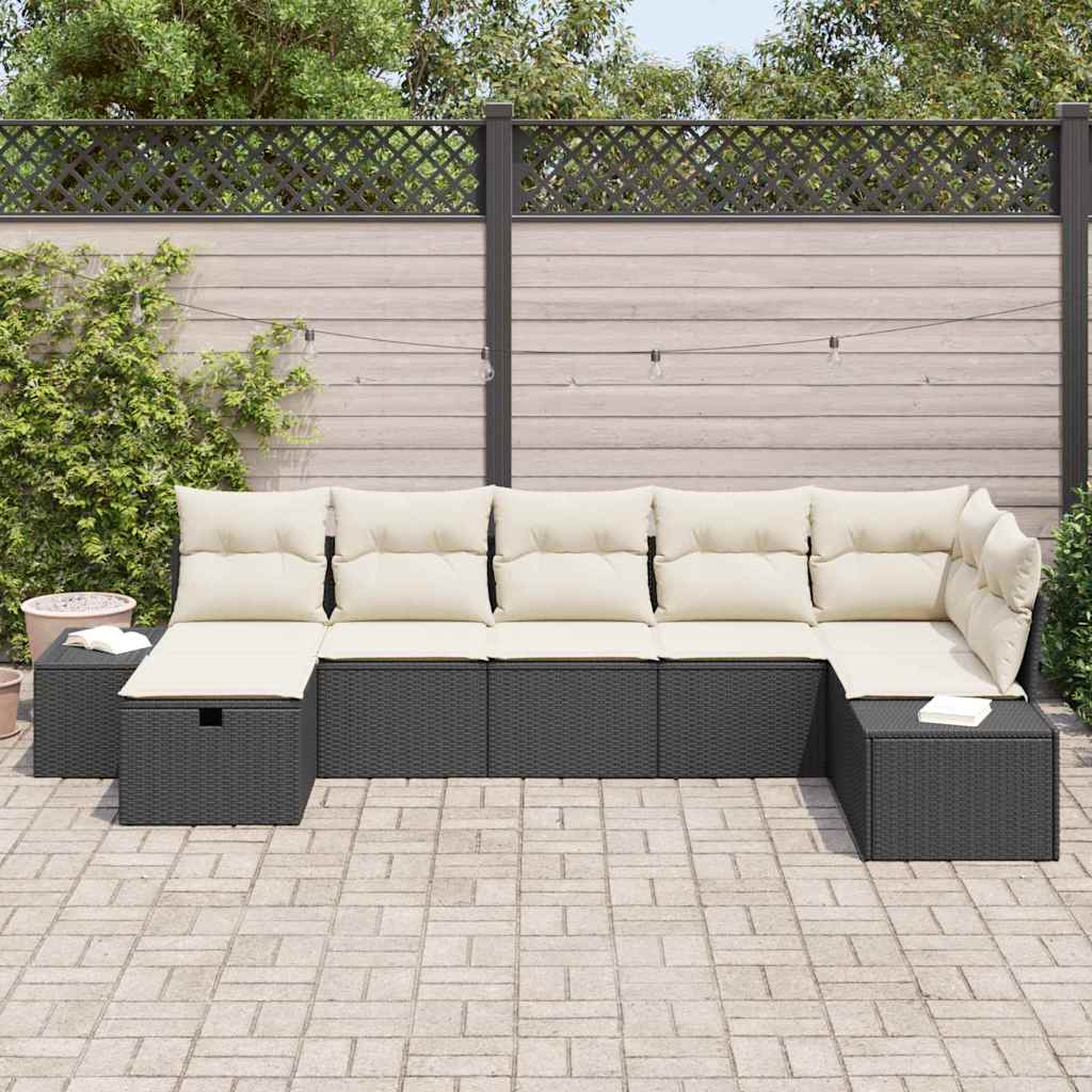 vidaXL Sofa Set mit Kissen 8 pcs Poly-Rattan