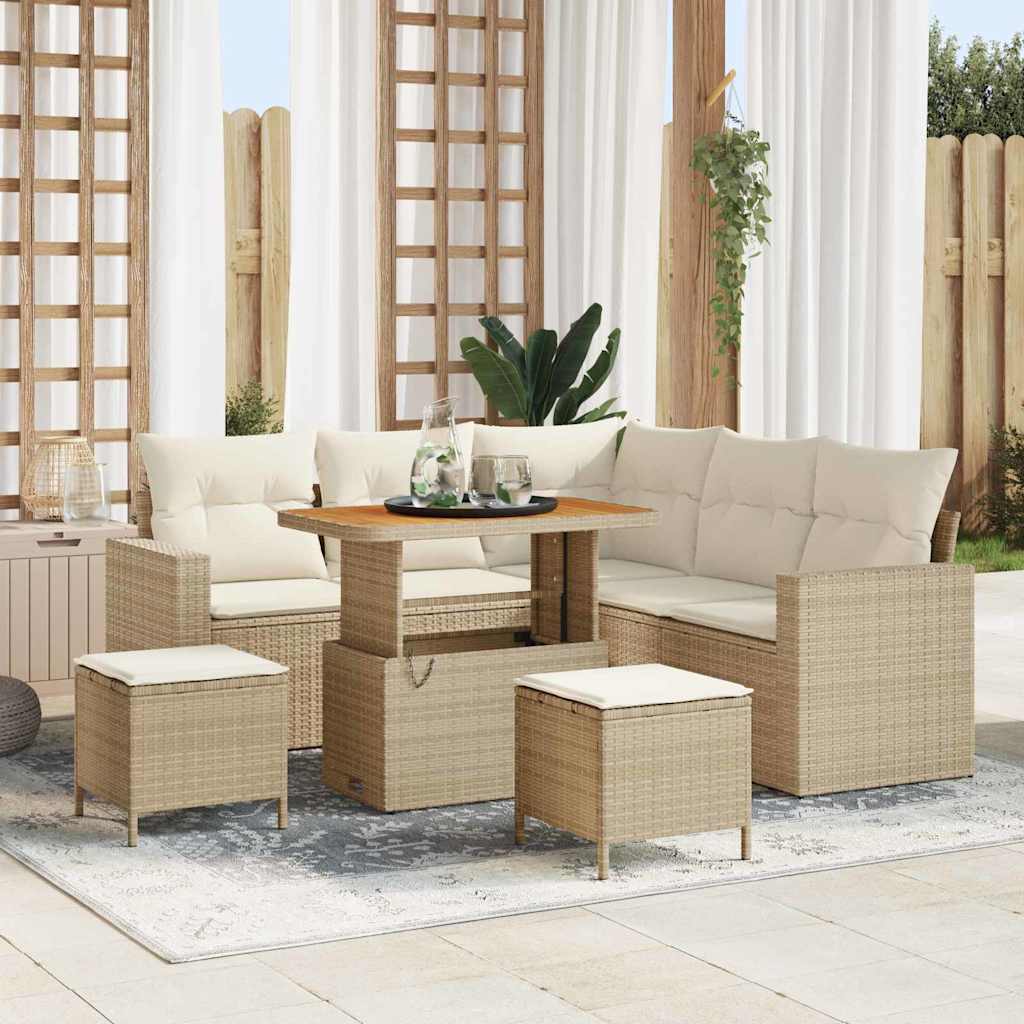vidaXL Garten-Sofa-Set 8 pcs Schwarz Poly-Rattan
