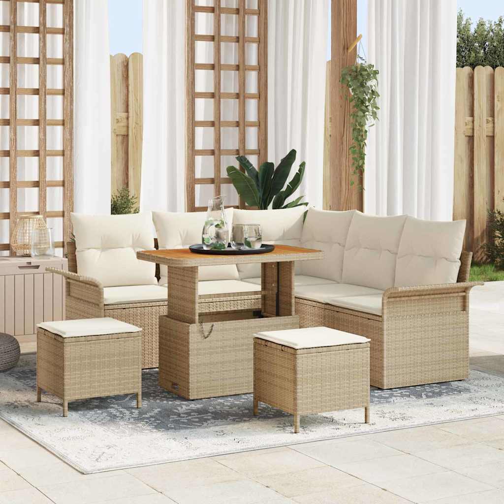 vidaXL Garten-Sofa-Set 8 pcs Schwarz Poly-Rattan
