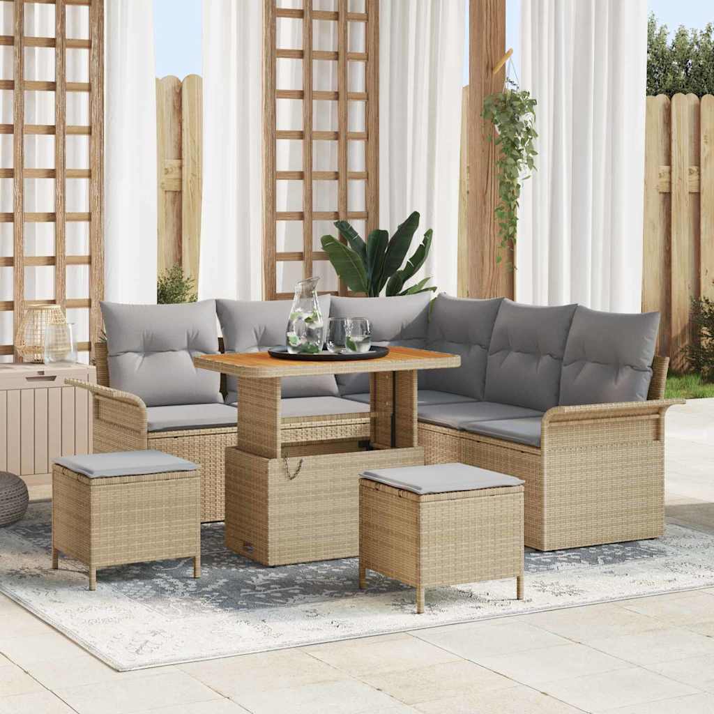 vidaXL Garten-Sofa-Set 8 pcs Schwarz Poly-Rattan