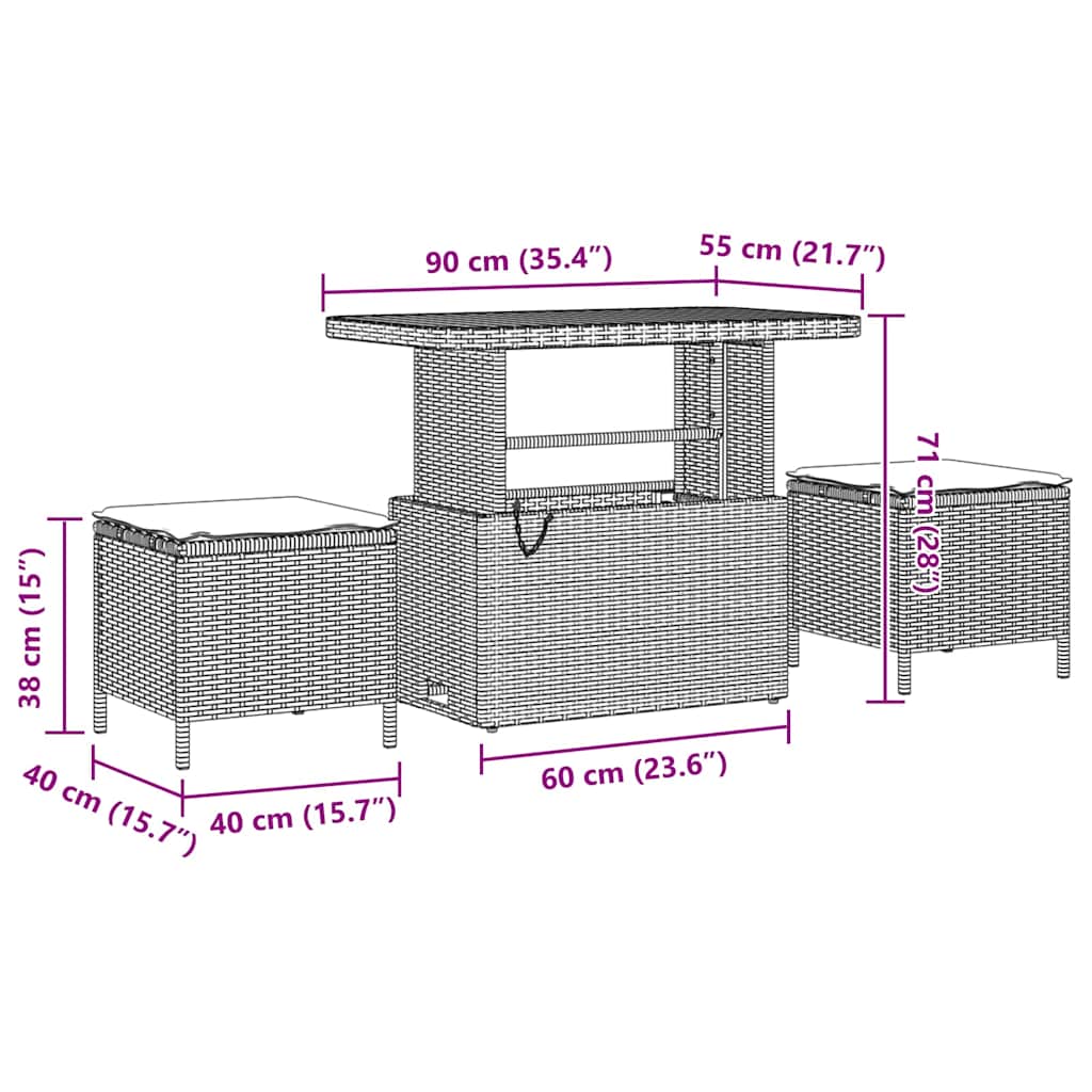 vidaXL Garten-Sofa-Set 10 pcs Schwarz Poly-Rattan