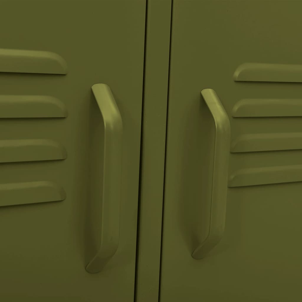 vidaXL TV-Schrank Olivgrün 105x35x50 cm Stahl