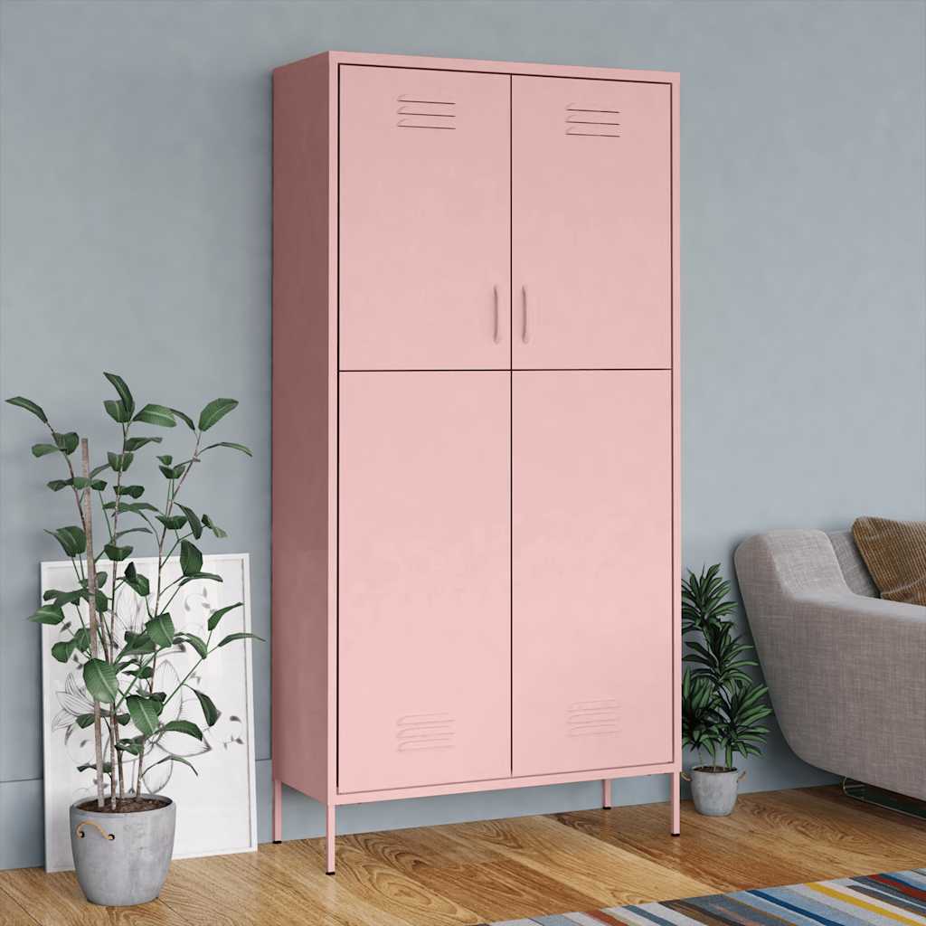 vidaXL Kleiderschrank Olivgrün 90x50x180 cm Stahl