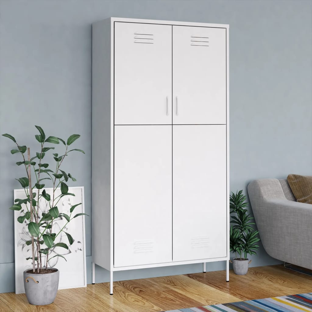 vidaXL Kleiderschrank Olivgrün 90x50x180 cm Stahl