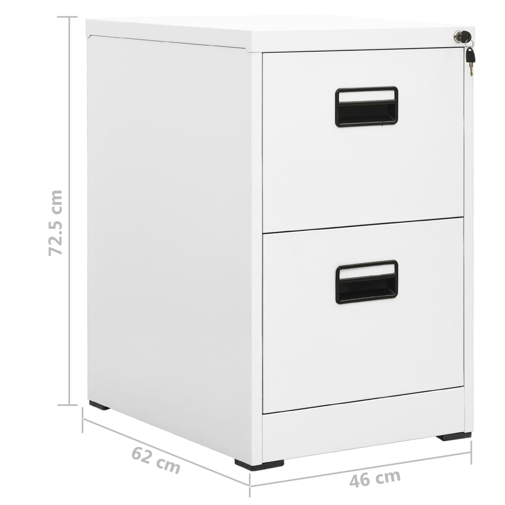 vidaXL Aktenschrank Weiß 46x62x72,5 cm Stahl