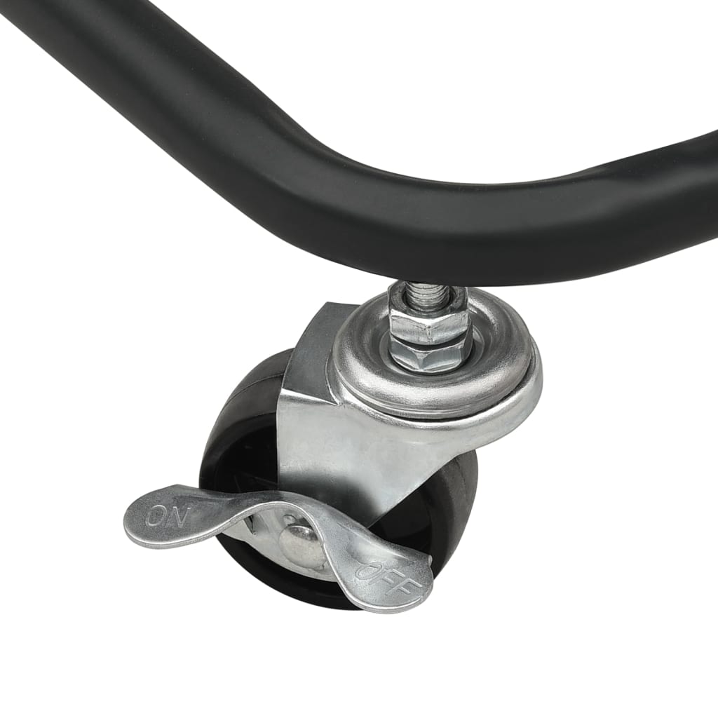 vidaXL Küchenwagen 3 Etagen Schwarz 42x35x85 cm Eisen und ABS