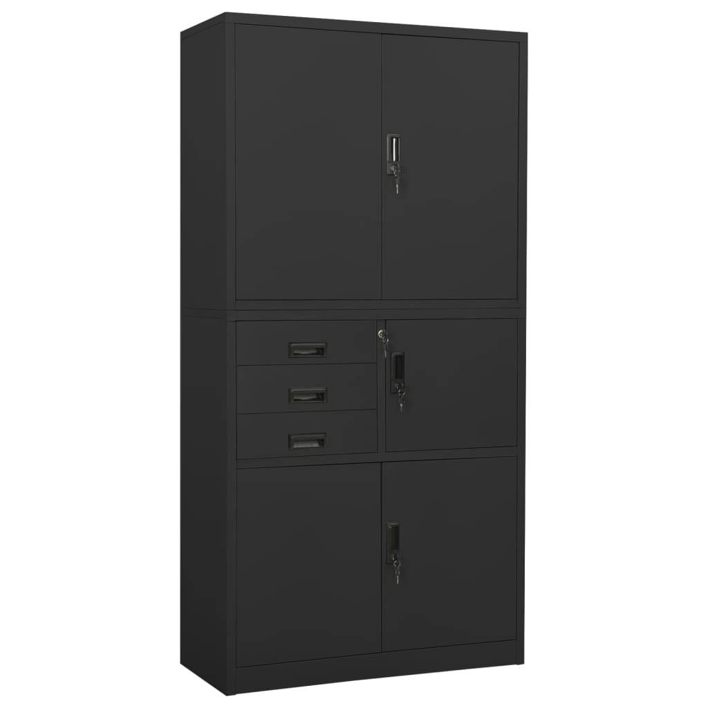 vidaXL Büroschrank Weiß 90x40x180 cm Stahl