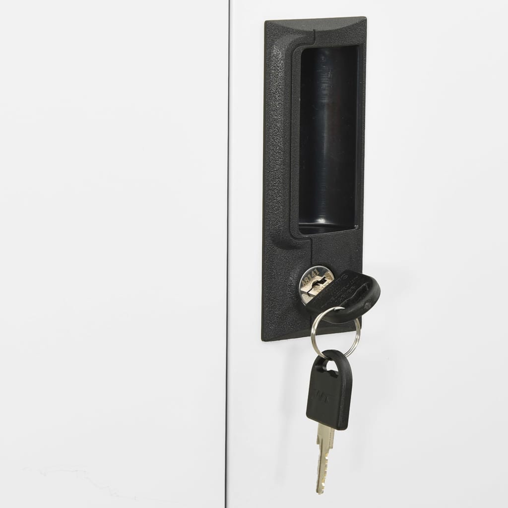 vidaXL Büroschrank Weiß 90x40x180 cm Stahl und Hartglas