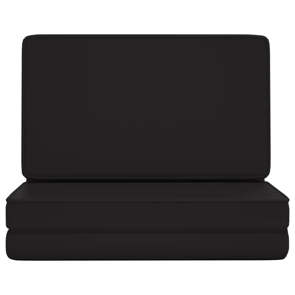 vidaXL Bodenstuhl Faltbar Schwarz Kunstleder