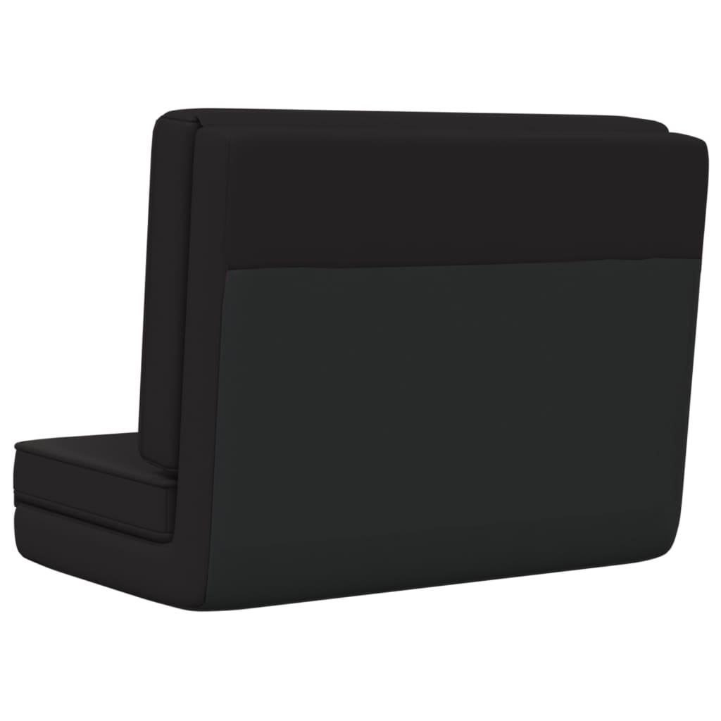 vidaXL Bodenstuhl Faltbar Schwarz Kunstleder