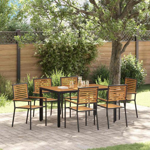 vidaXL Garten Essgruppe 3 pcs Schwarz und Braun Poly-Rattan