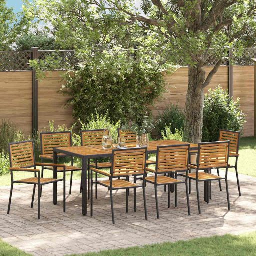 vidaXL Garten Essgruppe 3 pcs Schwarz und Braun Poly-Rattan