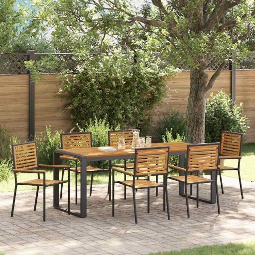 vidaXL Garten Essgruppe 5 pcs Schwarz und Braun Poly-Rattan