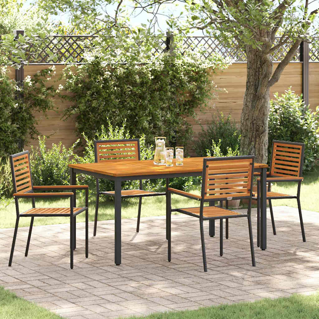 vidaXL Garten Essgruppe 5 pcs Schwarz und Braun Poly-Rattan