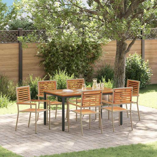 vidaXL Garten Essgruppe 5 pcs Schwarz und Braun Poly-Rattan