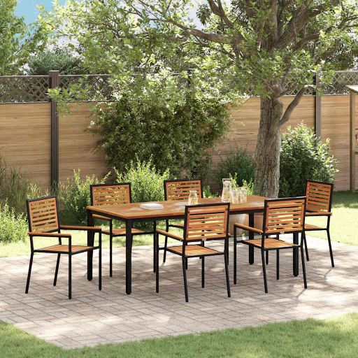 vidaXL Garten Essgruppe 5 pcs Schwarz und Braun Poly-Rattan