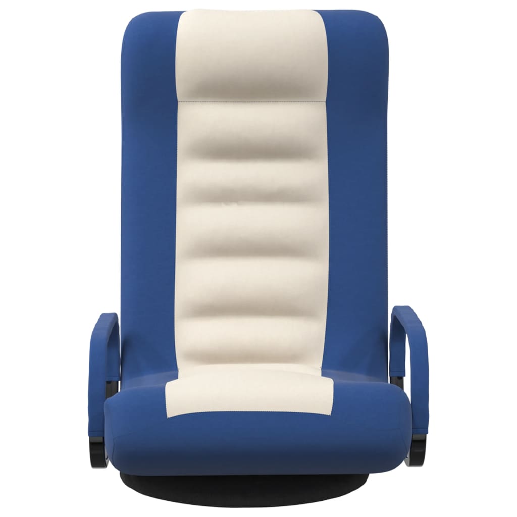 vidaXL Bodenstuhl Drehbar Blau und Creme Stoff