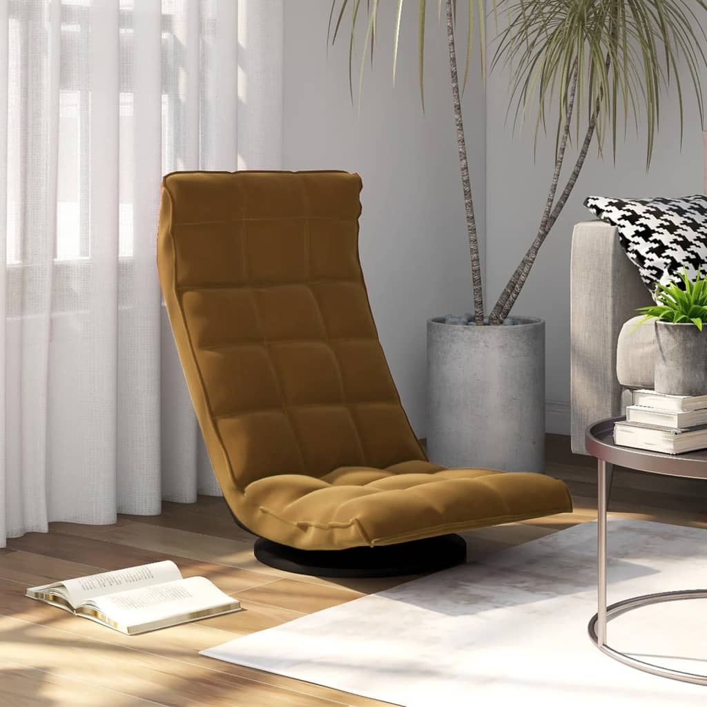 vidaXL Bodenstuhl Drehbar Blau Samt