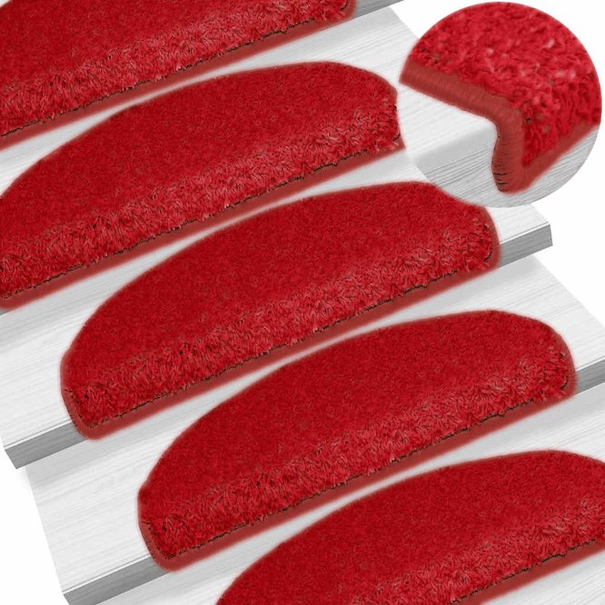 vidaXL Stufenmatten 15 Stk. 56x17x3 cm Grau Halbrund