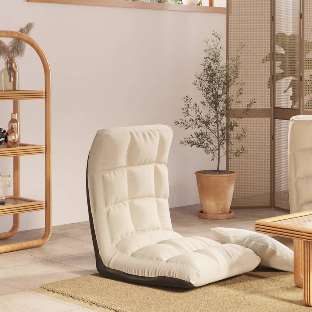 vidaXL Bodenstuhl Faltbar Hellgrau Stoff