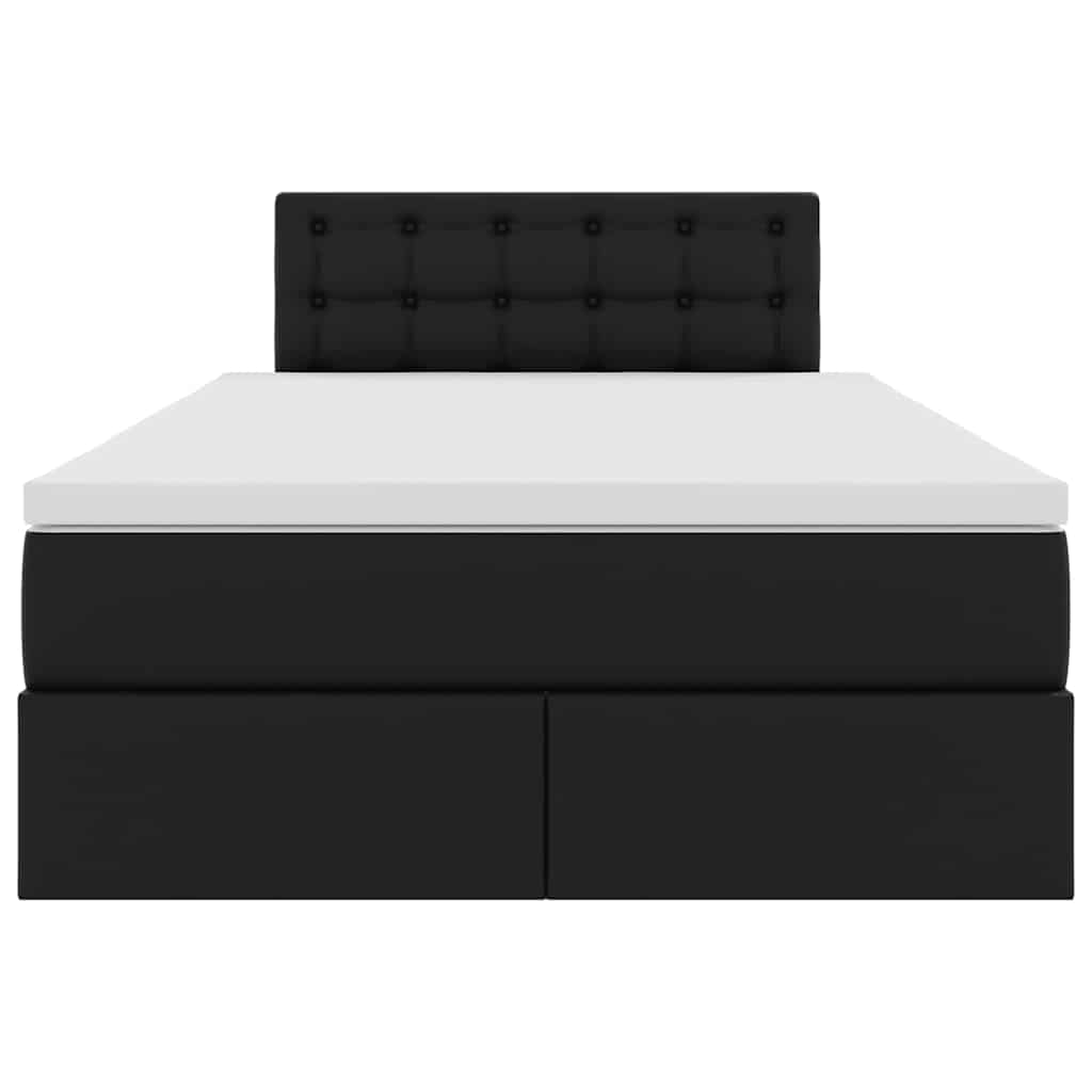 vidaXL Bett mit Matratze mit Kopfteil Schwarz 120 x 190 cm Kunstleder