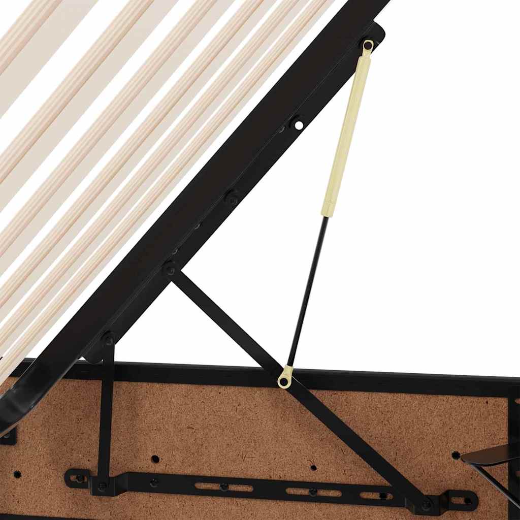 vidaXL Aufbewahrungsbett mit Matratze Schwarz 120 x 190 cm Kunstleder