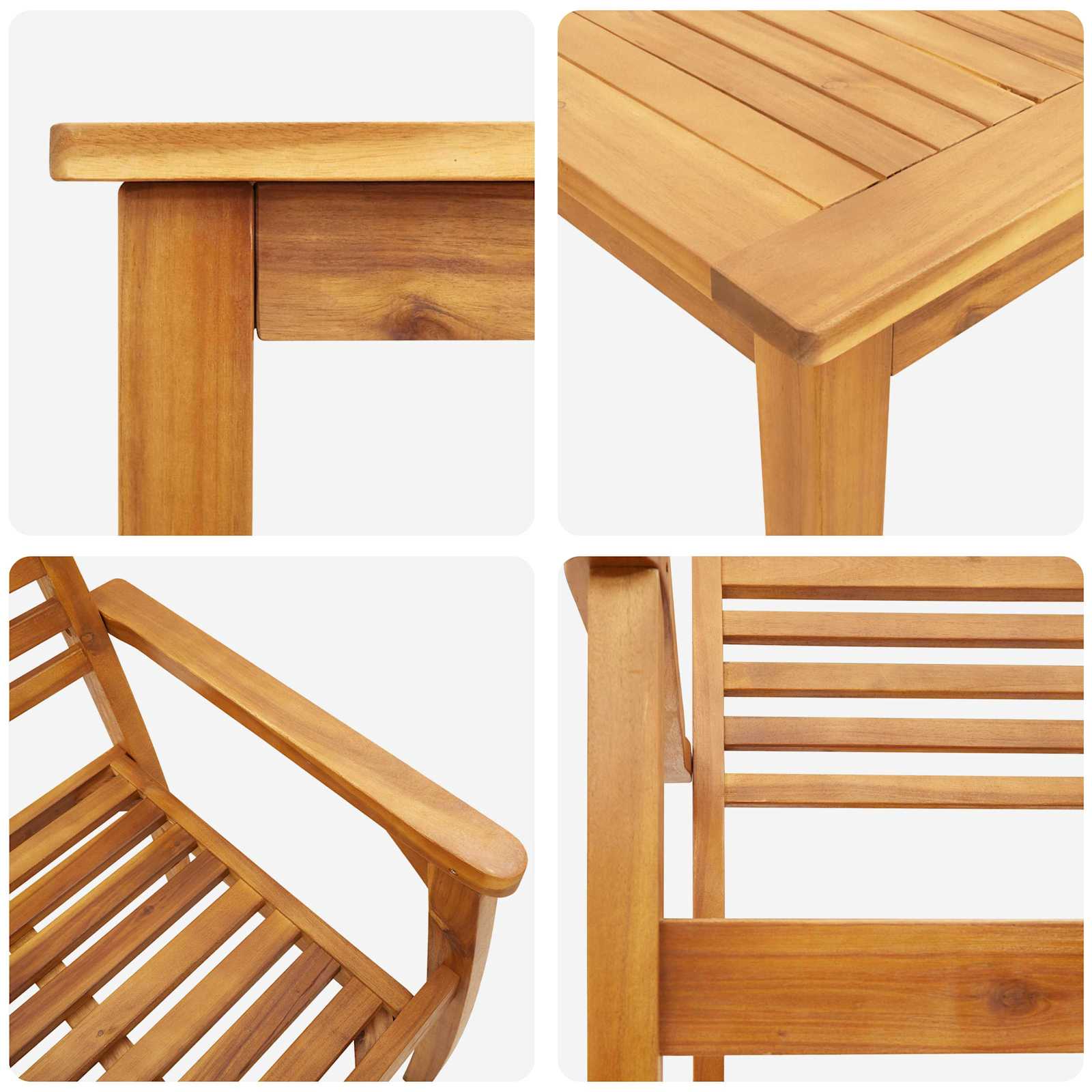 vidaXL Garten Essgruppe 5 pcs Braun Massivholz Akazie