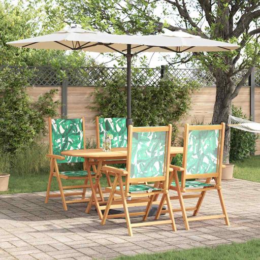 vidaXL Garten Essgruppe 5 pcs Cremeweiß Massivholz Akazie
