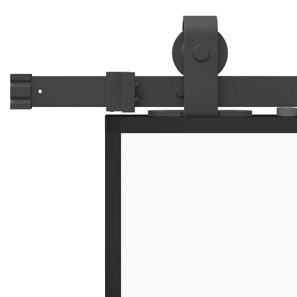 vidaXL Schiebetür mit Beschlag Schwarz 76x205 cm ESG-Glas