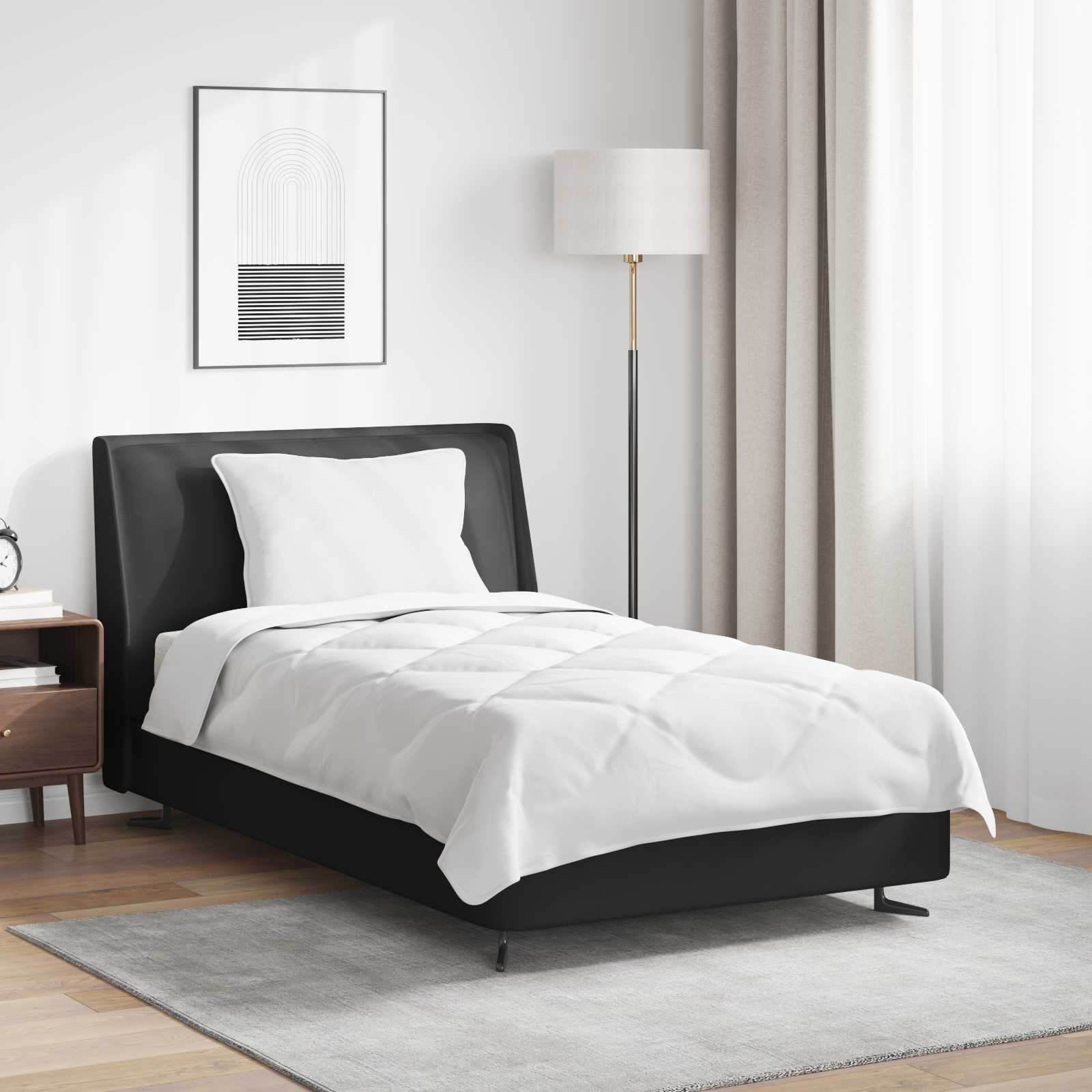 vidaXL Ganzjahresbettdecke mit Kissen 2 pcs Weiß Mikrofaser